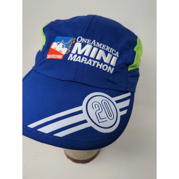 Indy 500 Festival Mini Marathon 2020 Strapback Hat Blue Green Embroidered - Picture 5 of 12